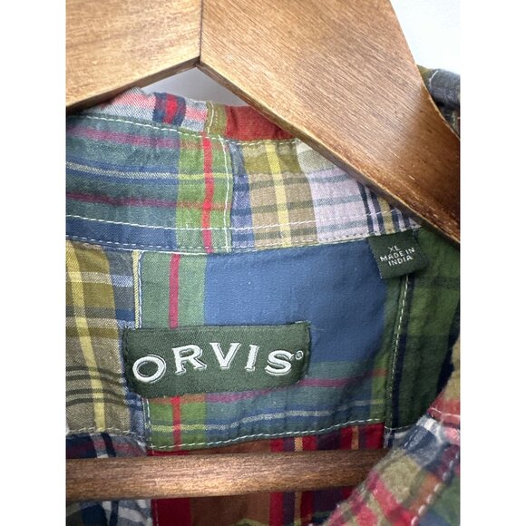 Orvis Mens Short-Sleeve Plaid Patchwork Button-Up Shirt Size XL - Picture 4 of 11
